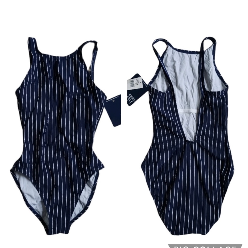 ISO: ANNE COLE PINSTRIPE ONE PIECE SWIM